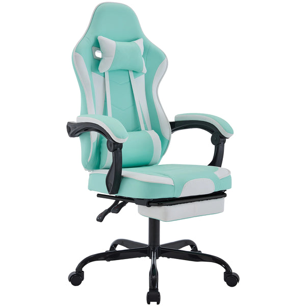 Adjustable Height&Swivel Leather Office Chair (with Footrest)