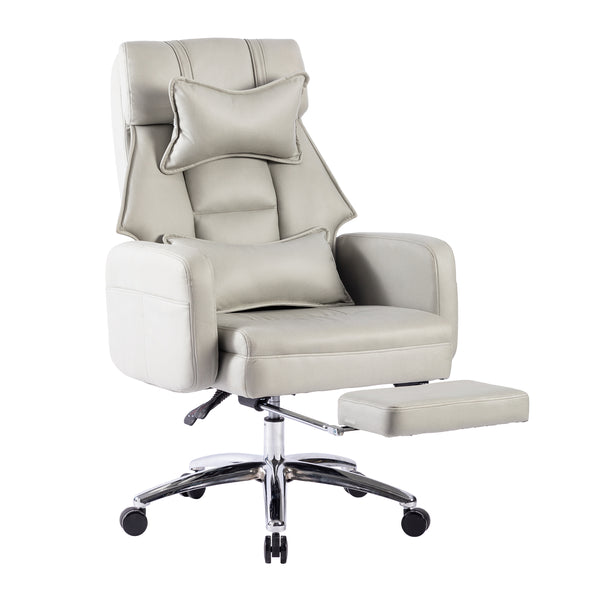 Swivel Leather Office Chair (with Footrest)