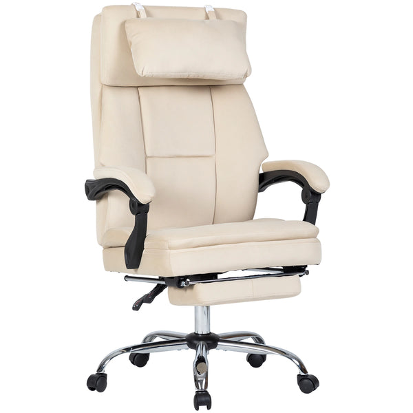 Adjustable Height&Velvet Leather Office Chair (with Footrest)