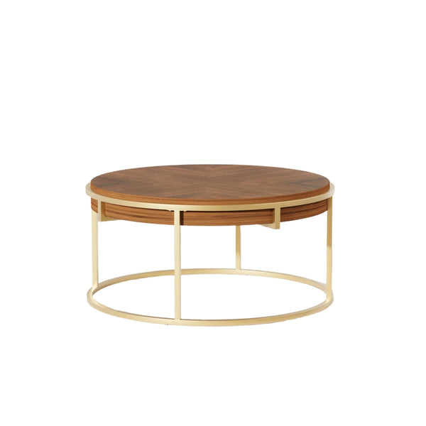 Round Wood Top Coffee Table