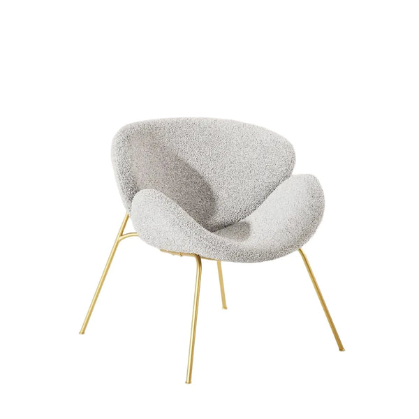 Set of 2 Teddy Velvet Barrel Chairs with Gold Metal Legs