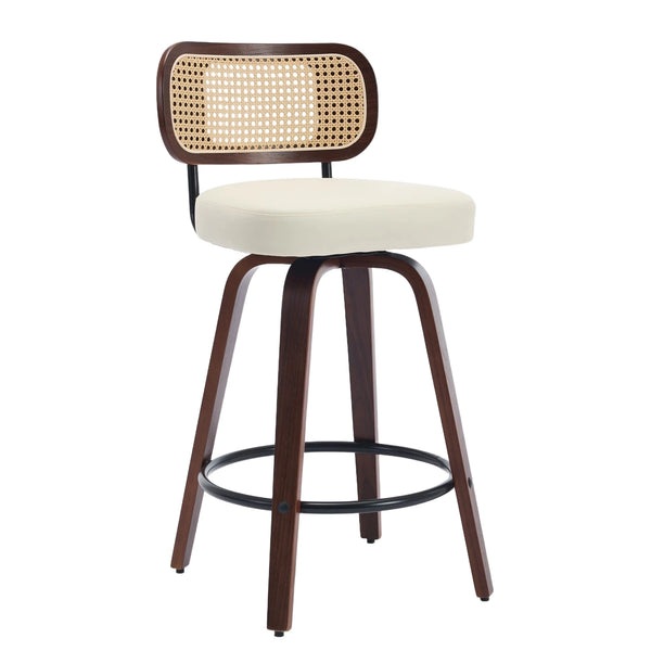 Swivel Upholstered&Leatherette Counter Stools (Set of 2)