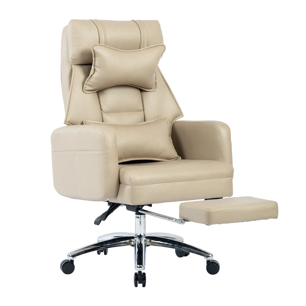 Swivel Leather Office Chair (with Footrest)