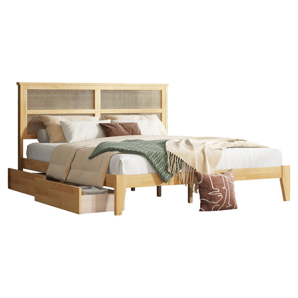 Wooden Bed with Storage King Size