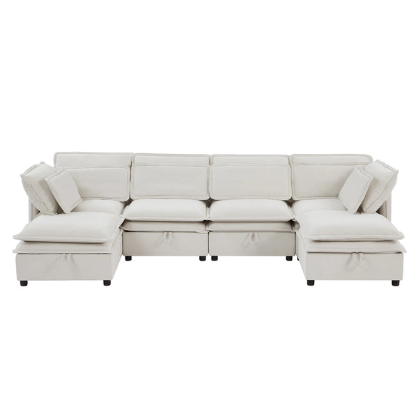 U-Shaped Modular Sofa for 6 Seater