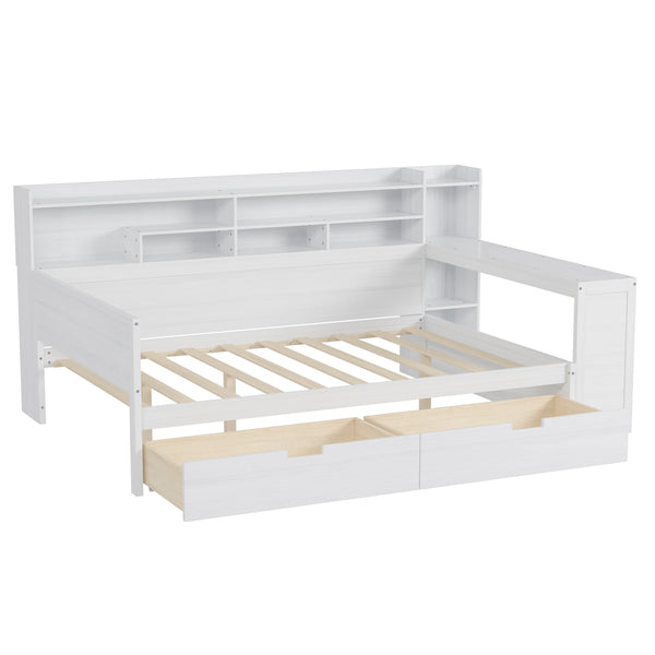 Wooden Bed with Storage Full Size