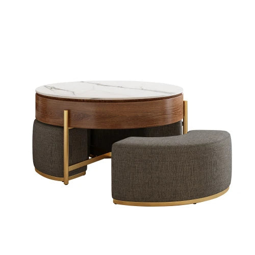 Round Wood Top Coffee Table