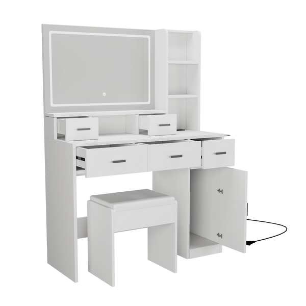 41"L Dressing Table with Mirror and Light