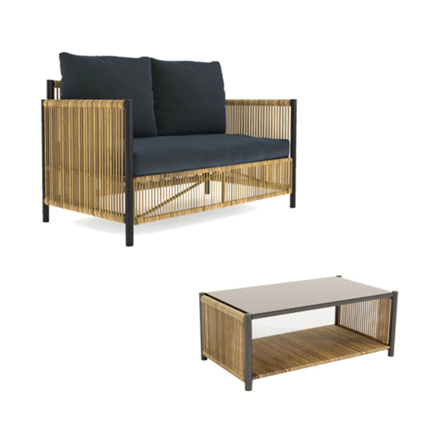 2-pieces Outdoor sofa set with Table