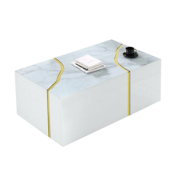 Rectangular Marble Top Coffee Table