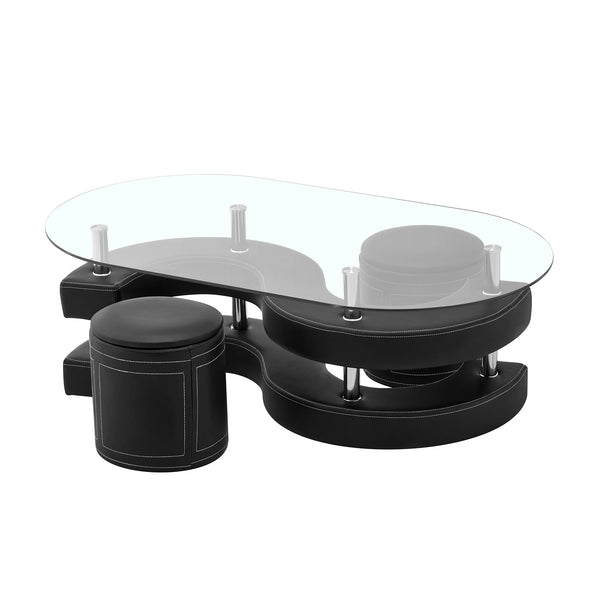 Oval Glass Top Coffee Table
