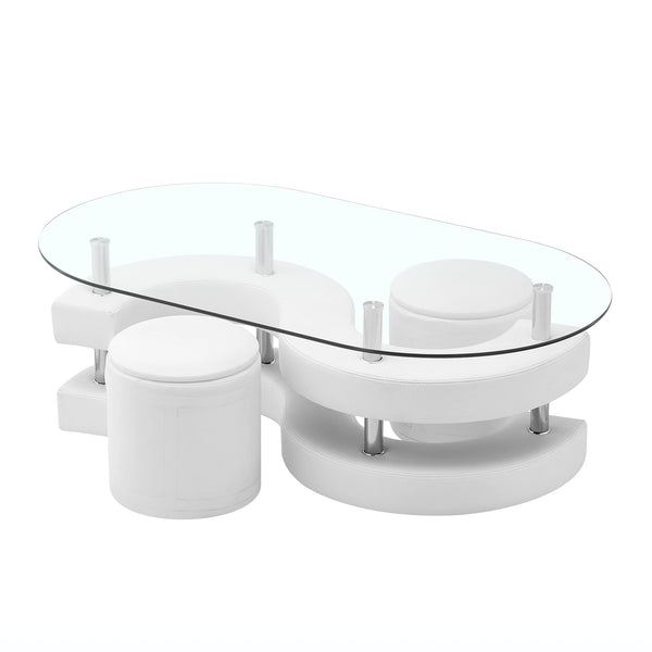 Oval Glass Top Coffee Table