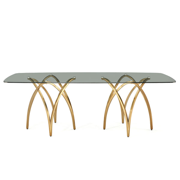 90"L Rectangular Tempered glass Dinging Table