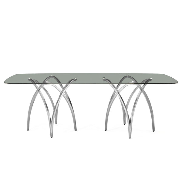 90"L Rectangular Tempered glass Dinging Table