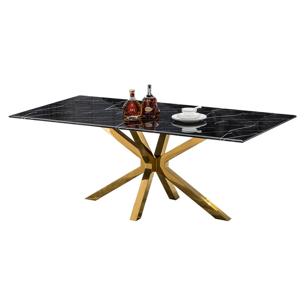 78"L Rectangular Marble Dinging Table