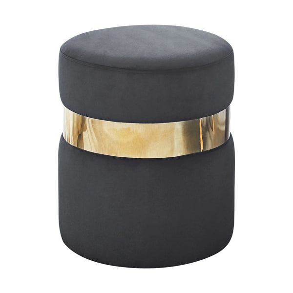 Velvet Round Ottoman