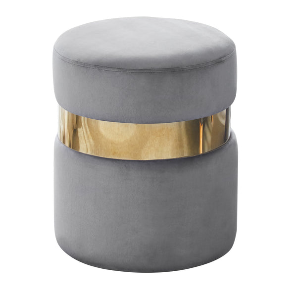 Velvet Round Ottoman