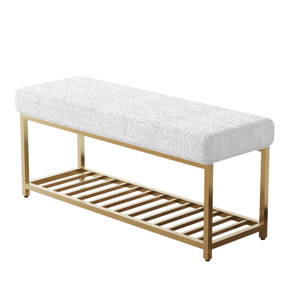 Elegant Bench with Stainless Steel Base