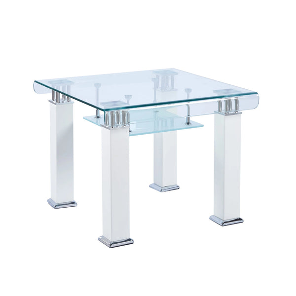 Modern End Table with Tempered Glass
