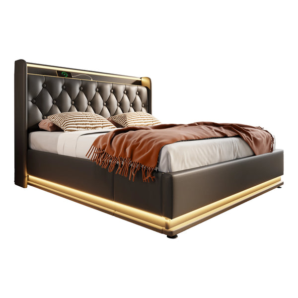 Wooden Bed with Storage Twin size