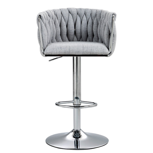 Adjustable Height Fabric Bar Stools (Set of 2)