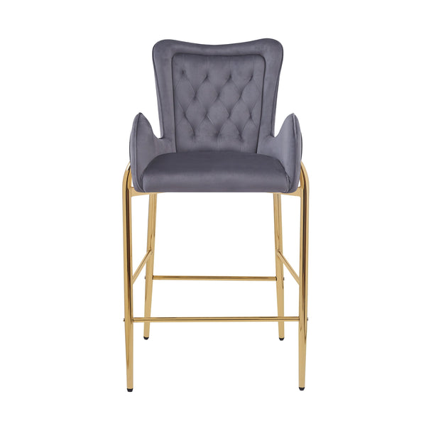 Counter Height Velvet Bar Stools (Set of 2)