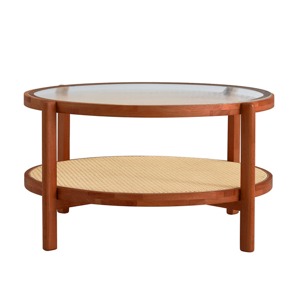 Round Wood Top Coffee Table