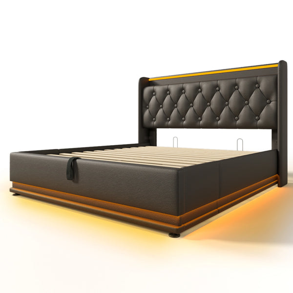 Wooden Bed with Storage Full size