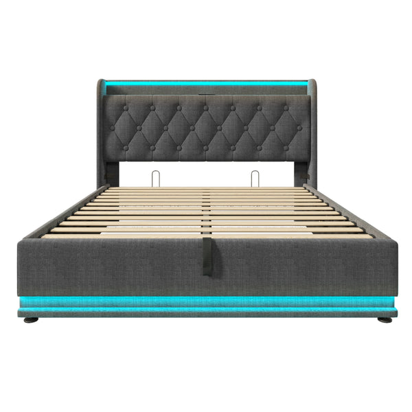 Wooden Bed with Storage Full size
