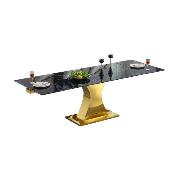 63"L Rectangular Tempered glass Dinging Table