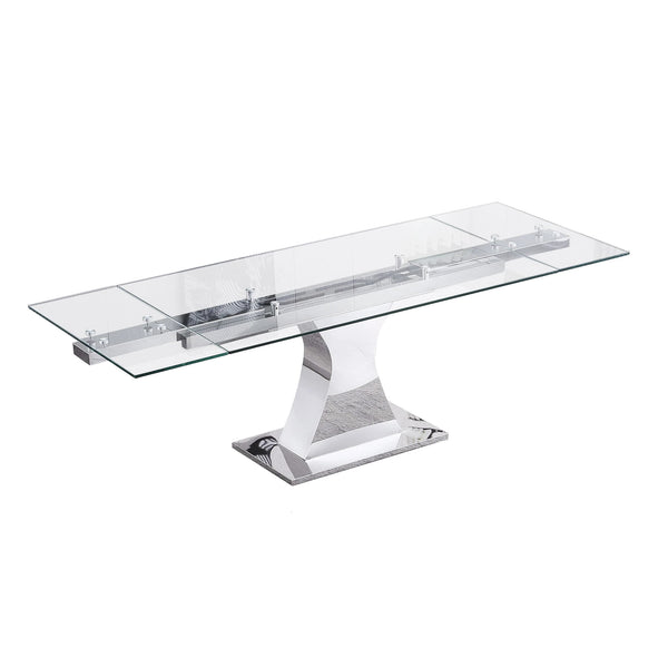 63"L Rectangular Tempered glass Dinging Table