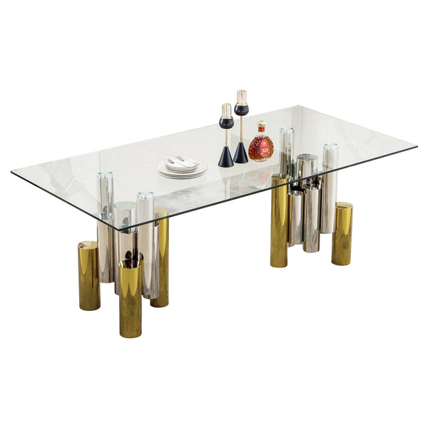 78"L Rectangular Tempered glass Dinging Table