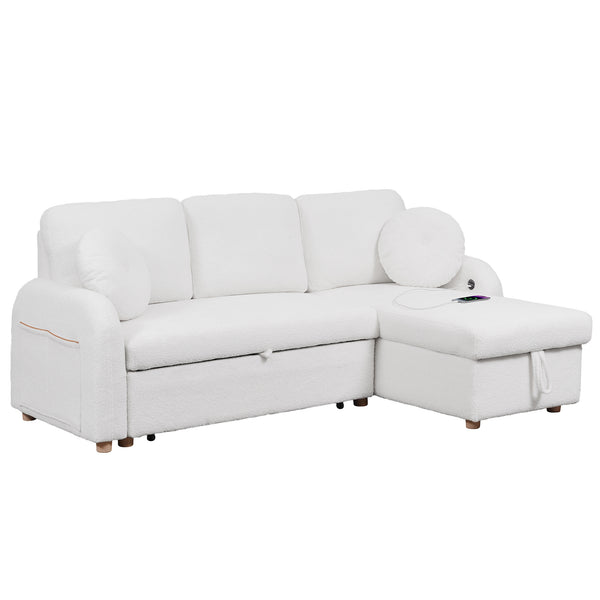 White Teddy Velvet Sleeper Bed