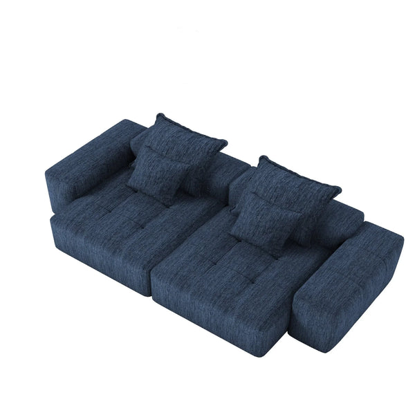 113"L Velvet Sectional Sofa