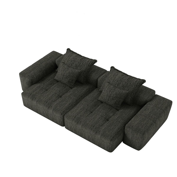 113"L Velvet Sectional Sofa