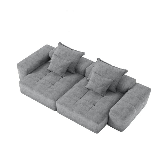 113"L Velvet Sectional Sofa