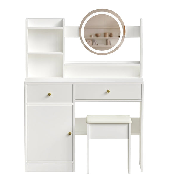 39"L Dressing Table with Mirror and Light