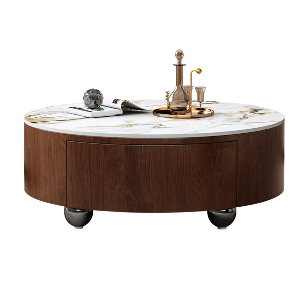 Round Wood Top Coffee Table