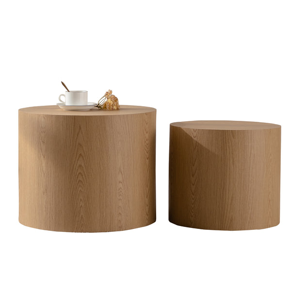 Round Wood Top Coffee Table