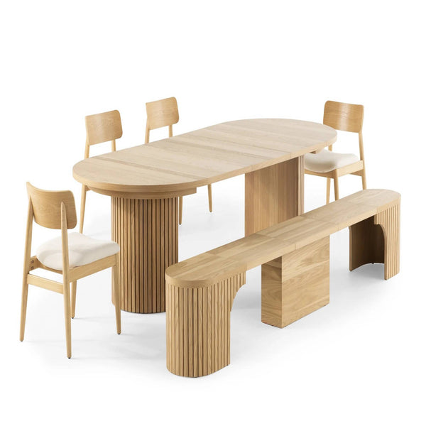Oak Round Wooden Dining Set