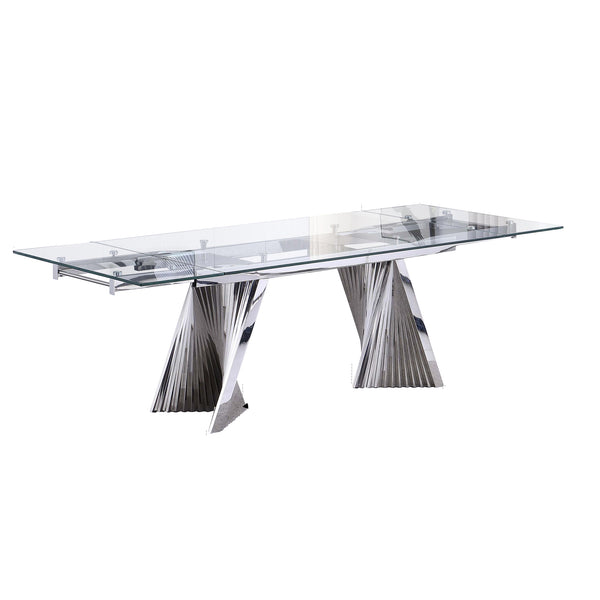 63"L Rectangular Tempered glass Dinging Table